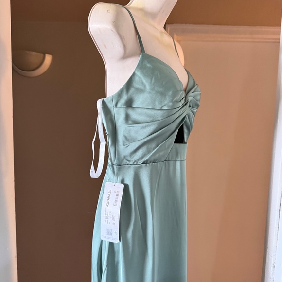 AZAZIE JENNA A LINE PLEATED STRETCH SATIN DRESS A4 BRAND NEW - Picture 9 of 14